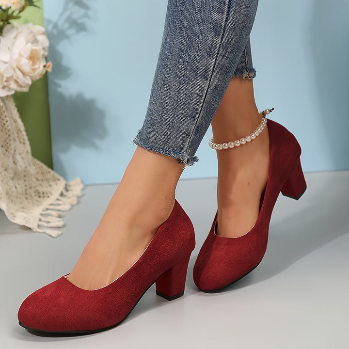 Kirstten - Suede Block Heel Pumps