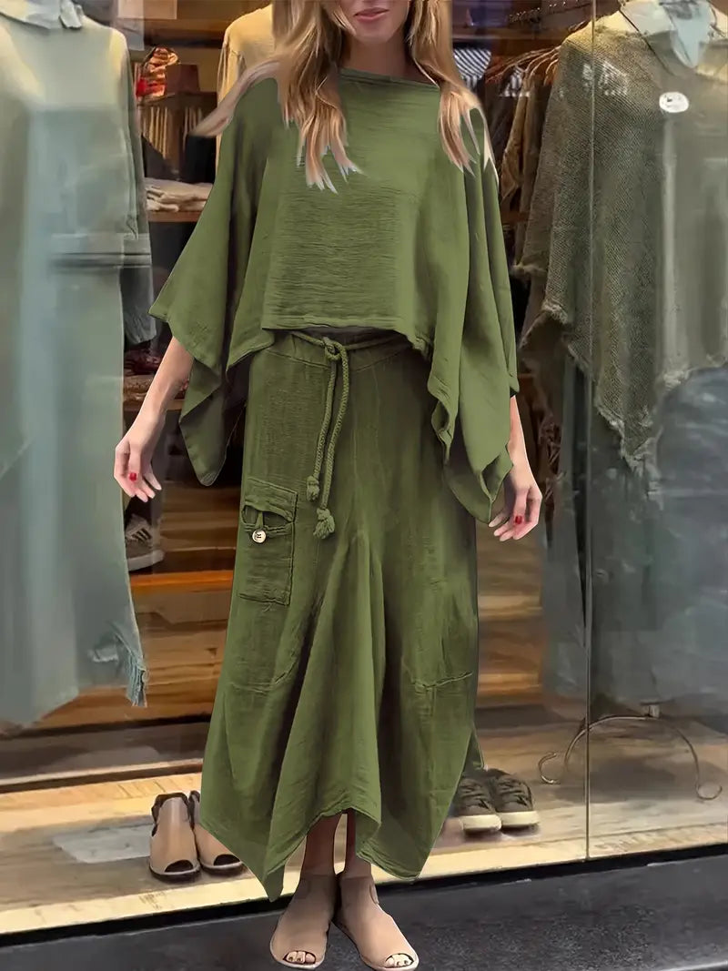 Phonsen - Premium Top And Skirt Set
