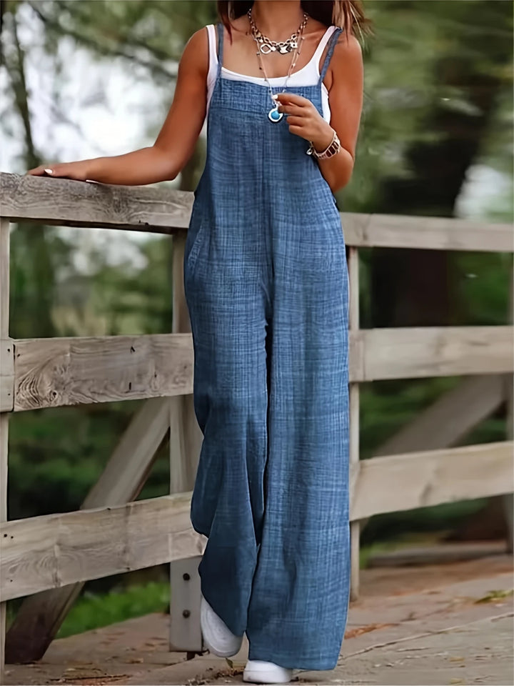 Annia - Casual Wide Leg Overalls With Pockets