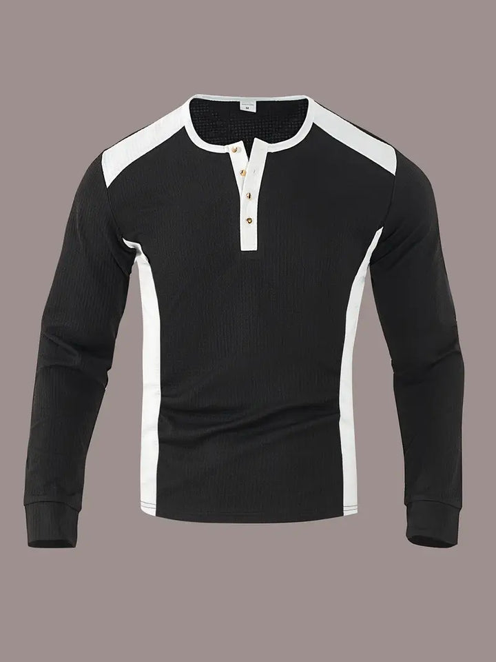 Kyran - Waffle Long Sleeve Henley Shirt