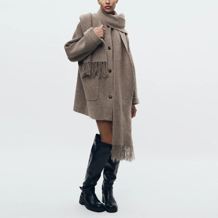 Elske - Knitted Cardigan With Shawl