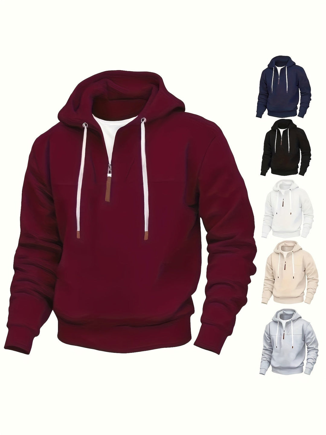Kolton - Hooded Sweatshirt with Half Zipper