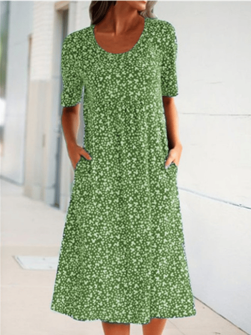 Alisha - Round Neck Floral Dress