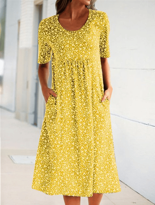 Alisha - Round Neck Floral Dress