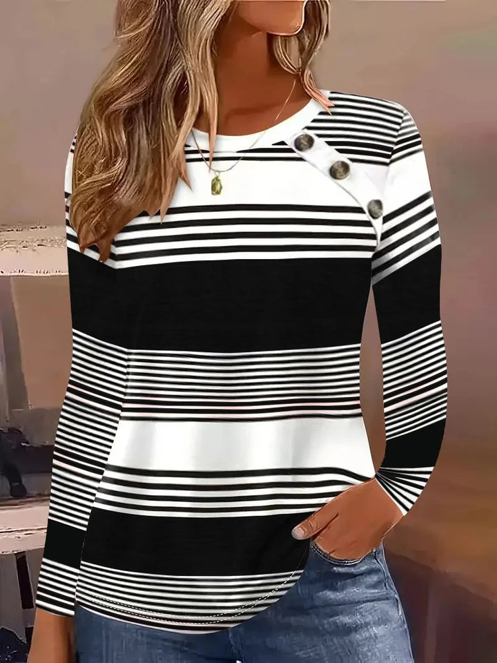 Lucie - Round Neck Long Sleeve Shirt