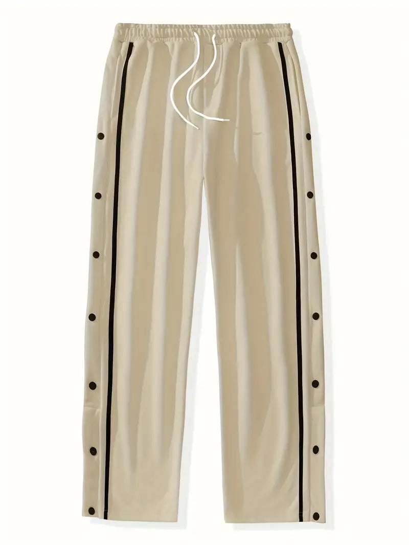 Mendis - Casual Sport Straight-Leg Pant With Snap Button