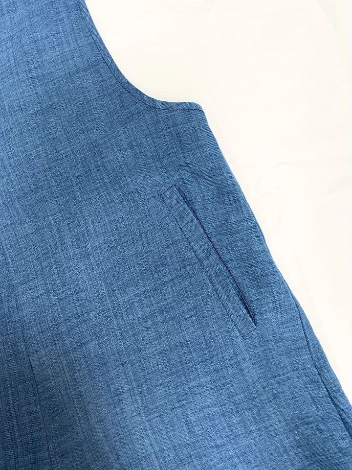 Annia - Casual Wide Leg Overalls With Pockets
