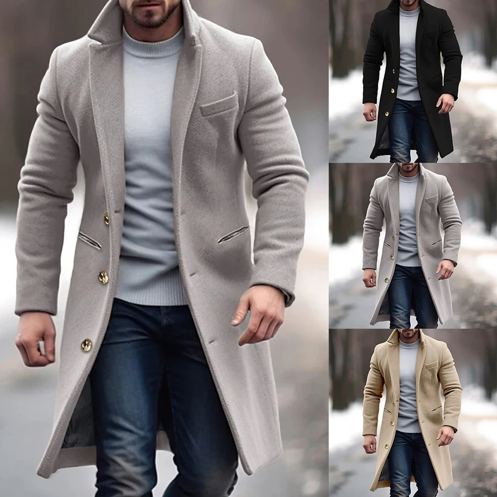 Axell – Warm Single-Breasted Long Coat
