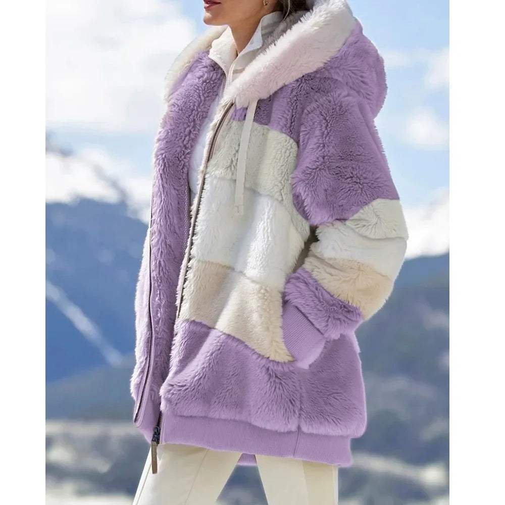 Franzi - Loose Long Sleeve Hooded Zipper Jacket