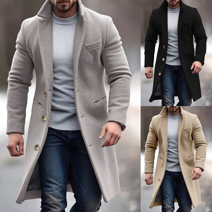Axell – Warm Single-Breasted Long Coat