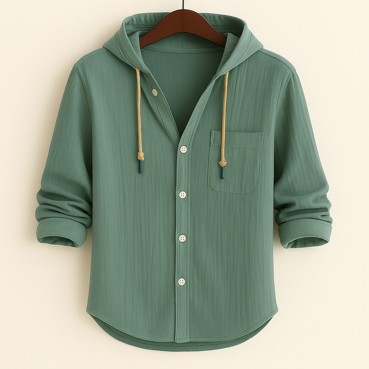 Freddie - Luxury Cotton Hooded Shirt