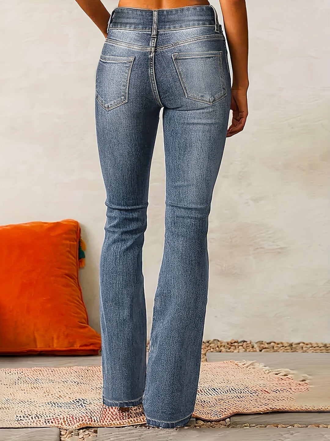 Nirvana - Denim Front Button Flared Pants