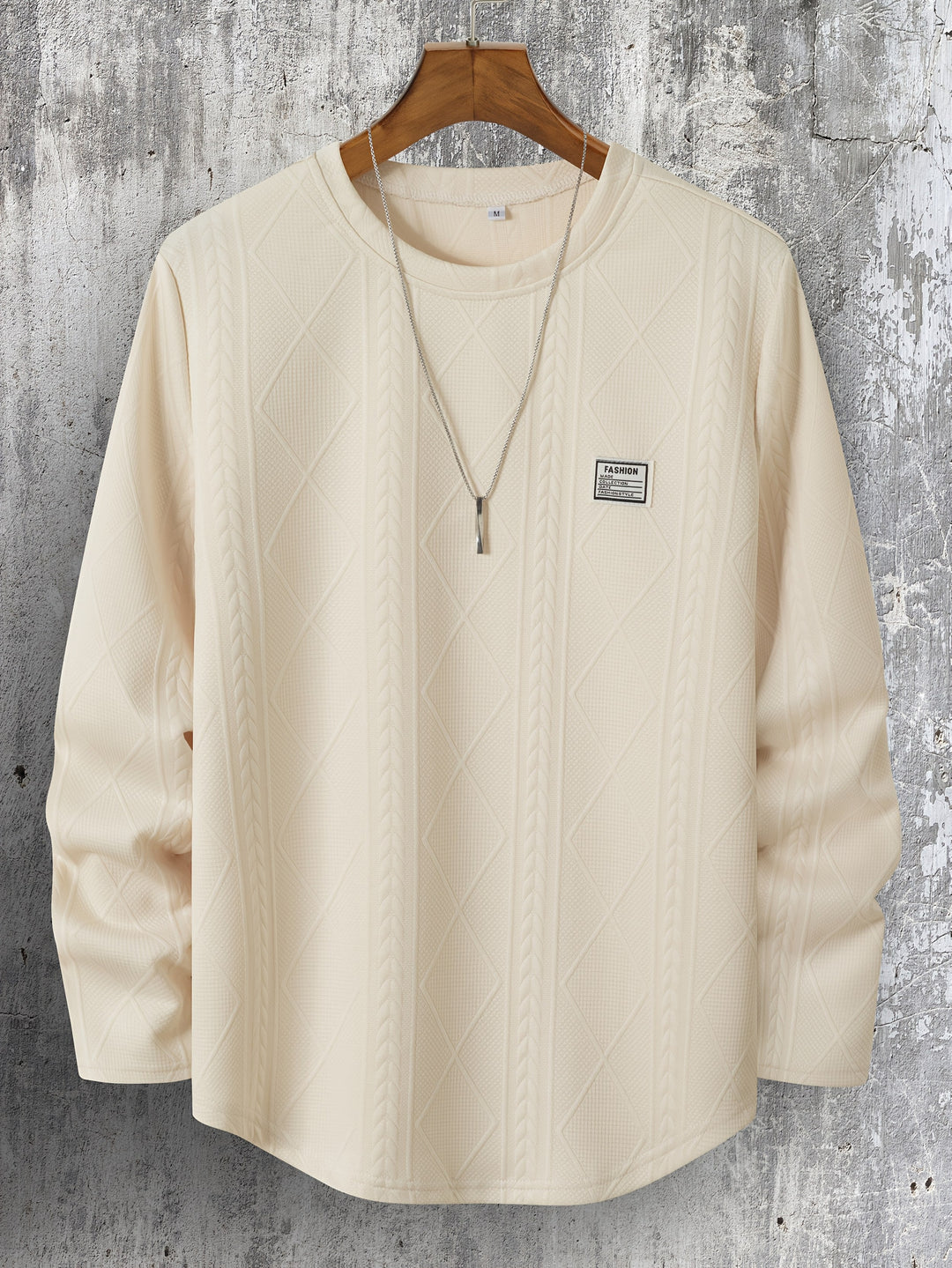 Lyman - Geometric Patterned Long Sleeve Hoodie