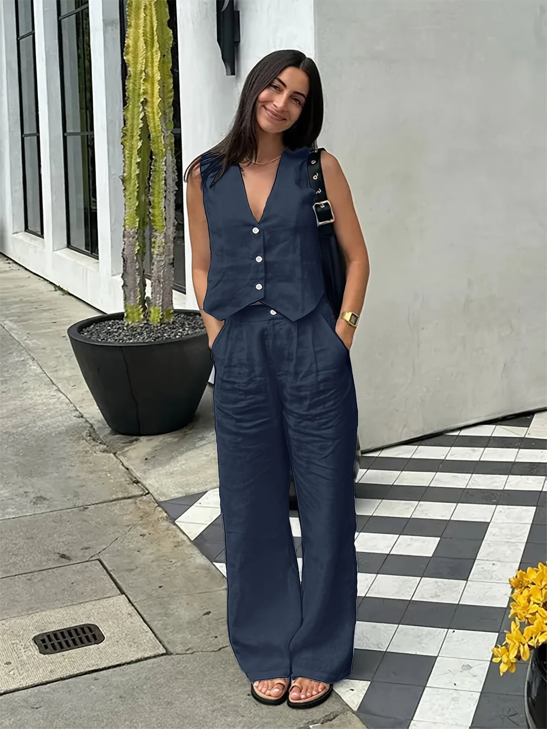 Jorja - Elegant Sleeveless Two Piece Outfit Set