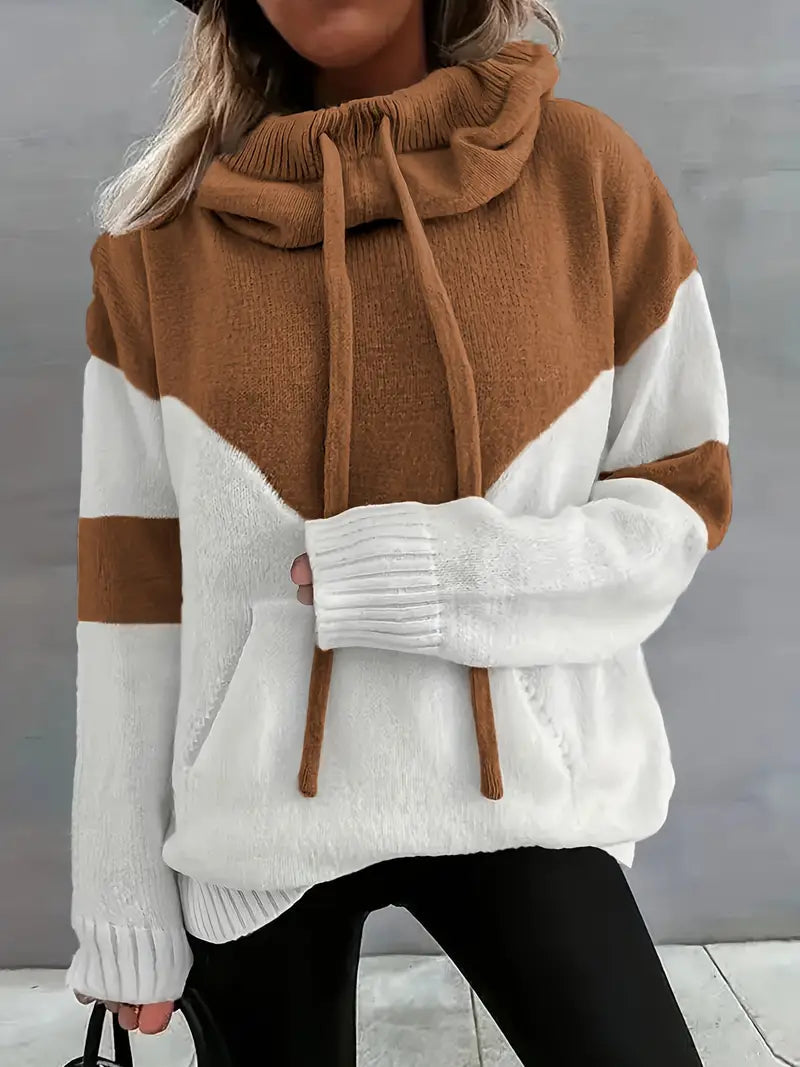 Letitia - Color Block Drawstring Hoodie