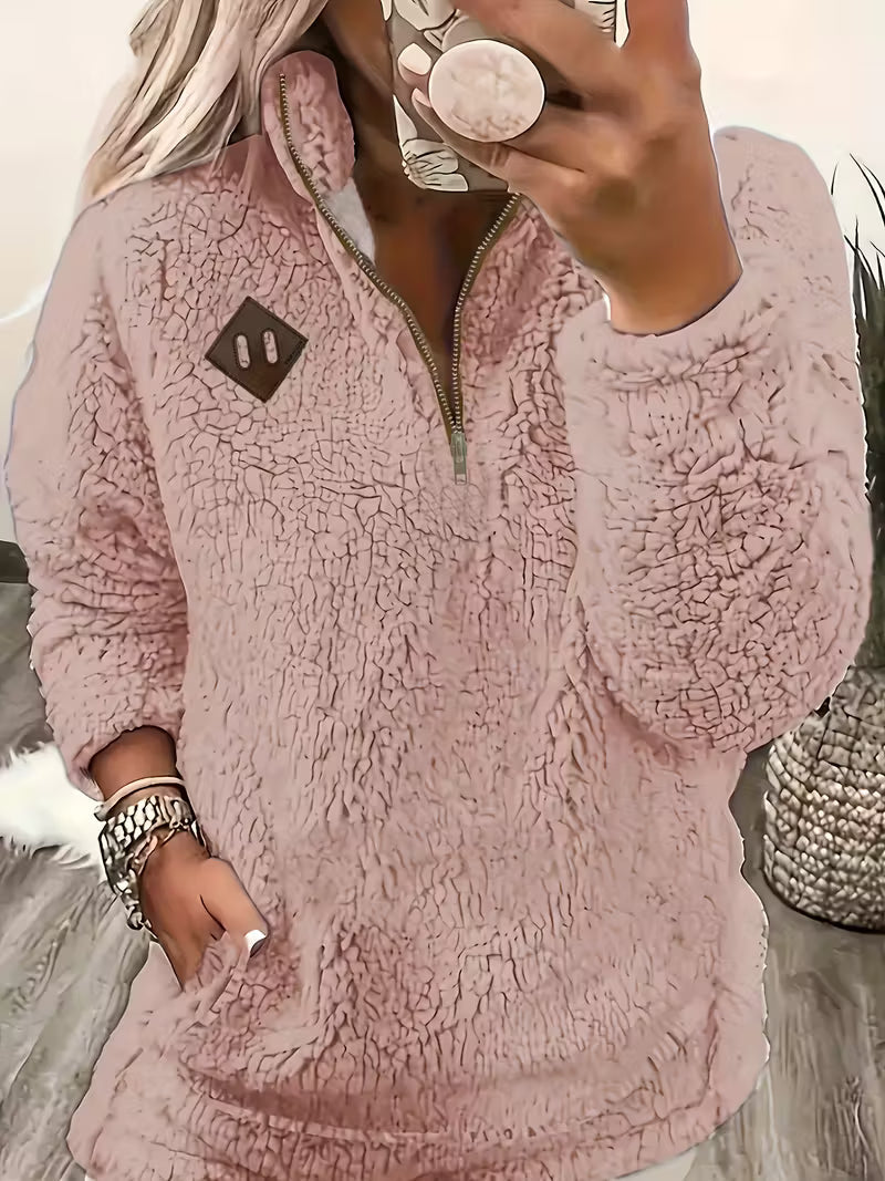 Humera - Elegant Long Sleeve Zip Up Jacket