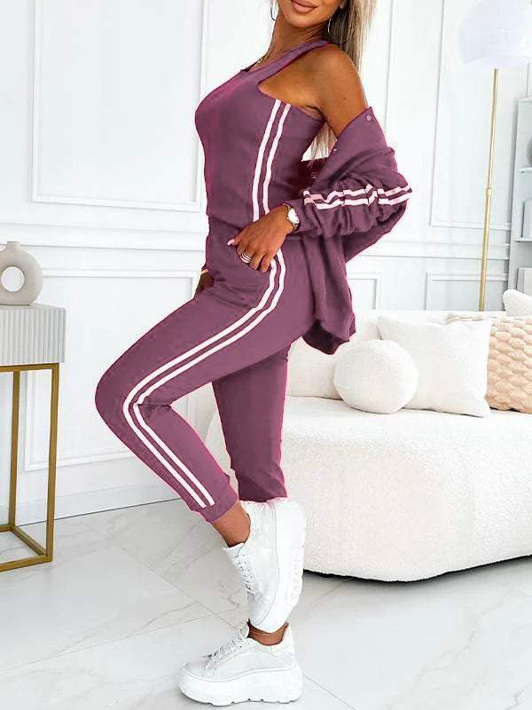Kendra - Round Neck Jacket and Pant 3 Piece Set