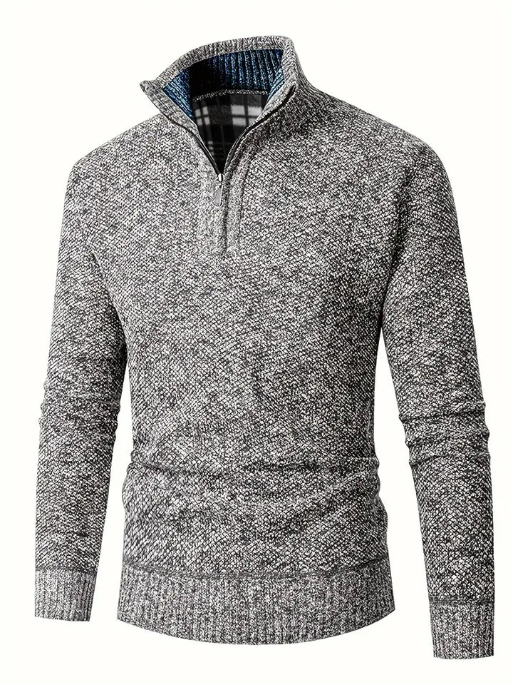 Ingram - Casual High Neck And Quarter Zip Sweater