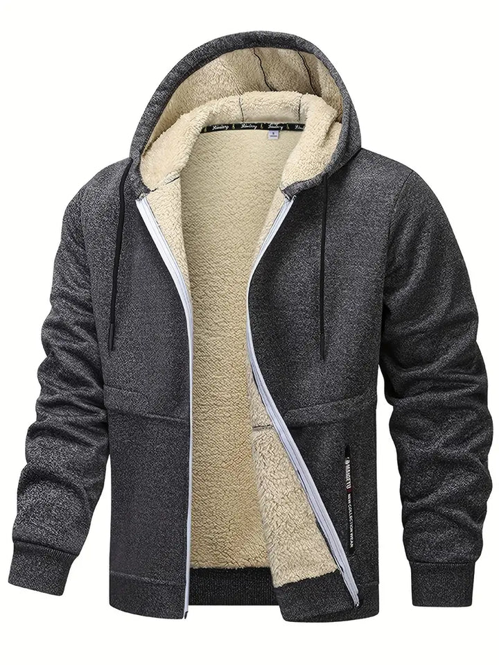 Helge - Casual Long Sleeve Zip-Up Hoodie