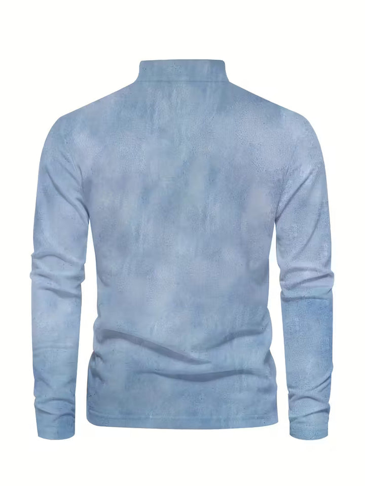 Giles - Stylish 3D Sailboat Print Lapel Shirt