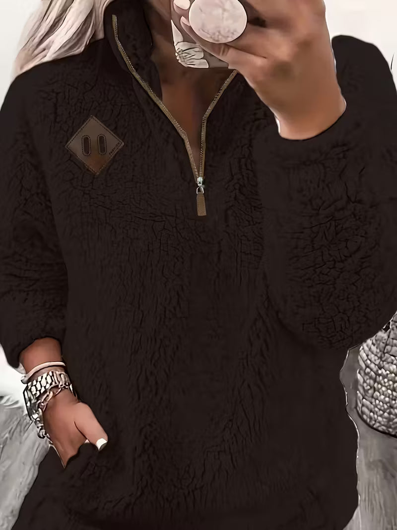 Humera - Elegant Long Sleeve Zip Up Jacket