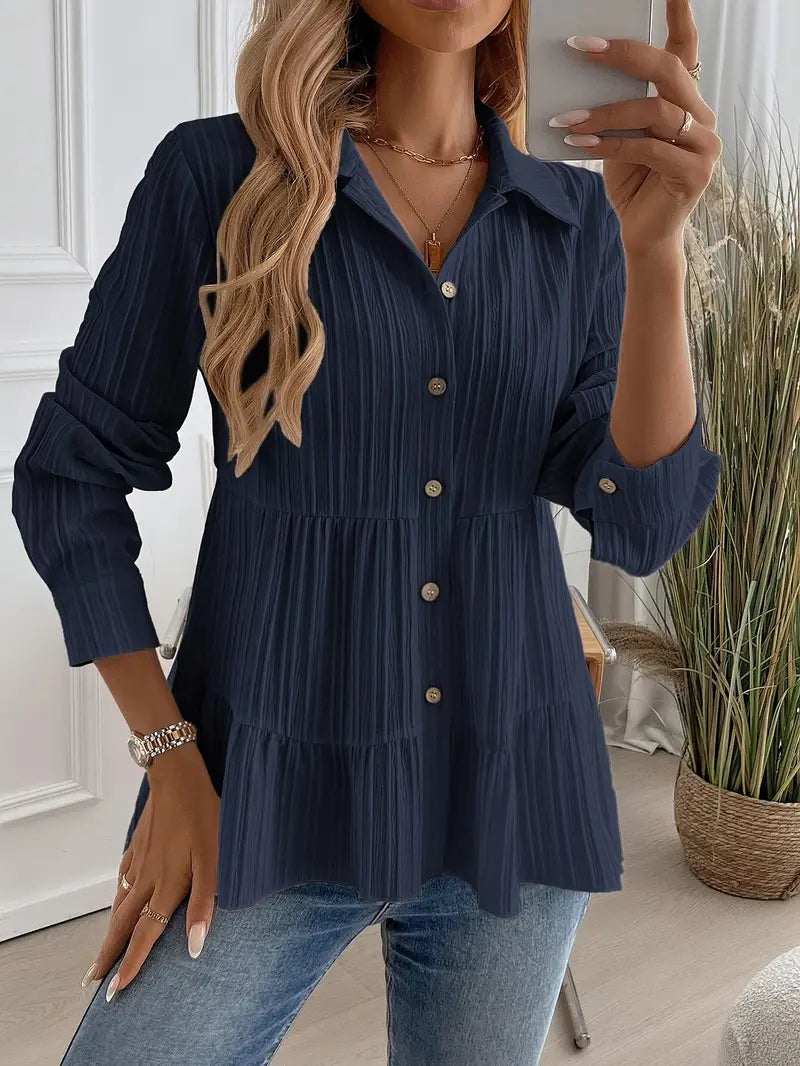 Majlinda - Stylish Long Sleeve Shirt With Button