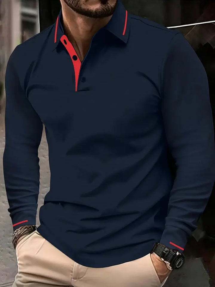 Karunaratne - Stylish Long Sleeve Polo Shirt