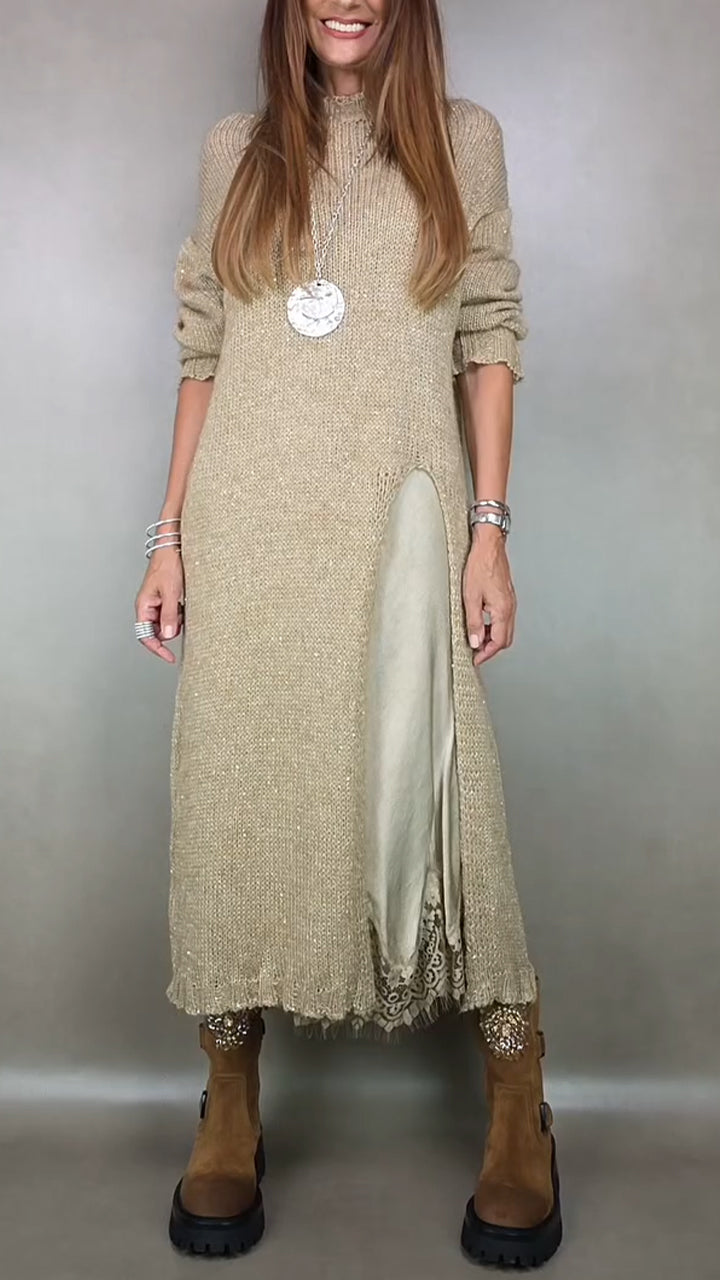 Jesika - Stylish Long Sweater With Dress