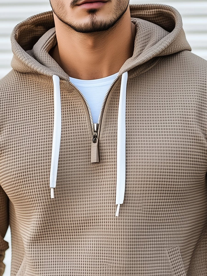Valtin - Stylish Waffle Long Sleeve Hoodie