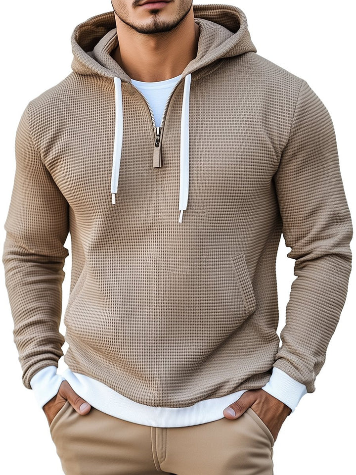 Valtin - Stylish Waffle Long Sleeve Hoodie