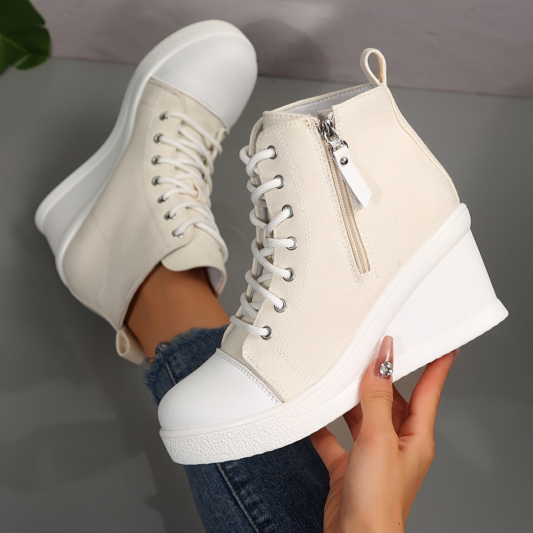 Josiane - Comfortable Wedge Sneaker With Side Zipper