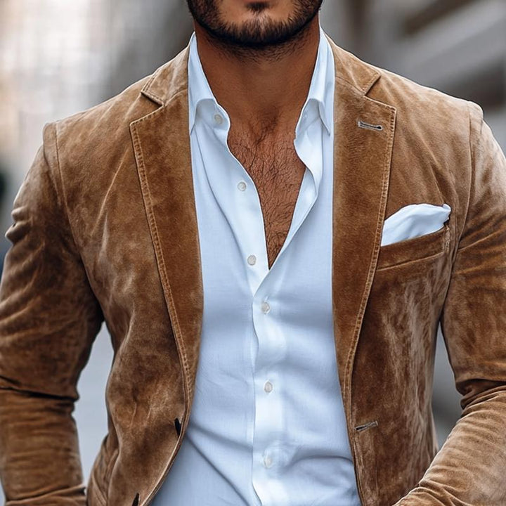 Jrgen - Plain Two Button Suede Blazer