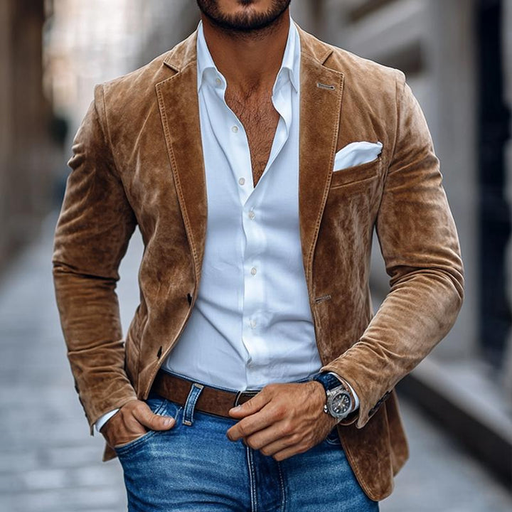 Jrgen - Plain Two Button Suede Blazer
