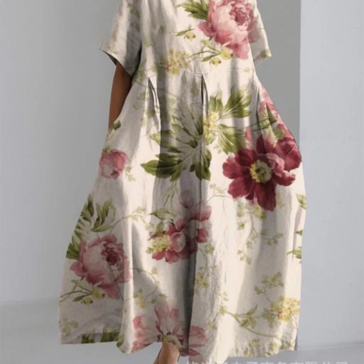 Jitske - Lace Up Dress With Floral Print