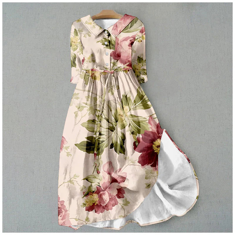 Jitske - Lace Up Dress With Floral Print