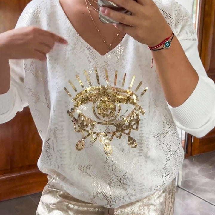 Ashley - Top and Devil's Eye Sequin Pant